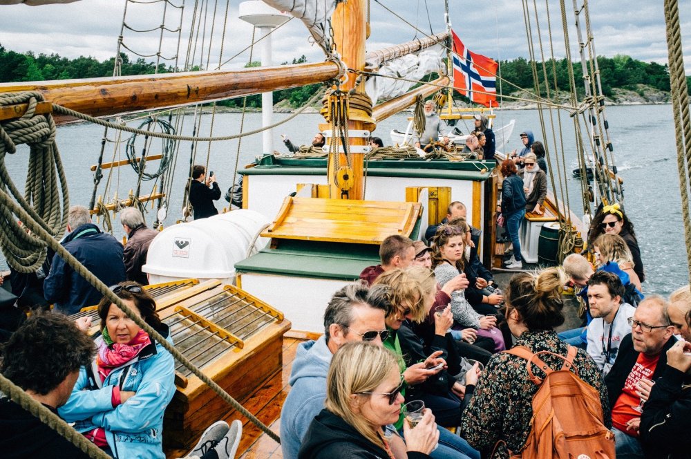 Båttur under Kortfilmfestivalen i Grimstad.