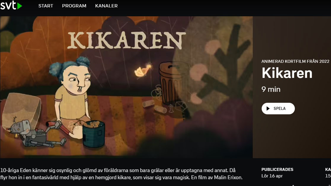 Skärmbild från Kikaren på SVT Play.