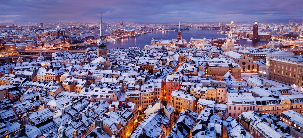 Gamla stan i vinterdräkt