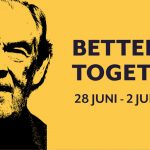 Syntolkning: Bildmontage på Ingmar Bergman och Sven Nykvist med texten