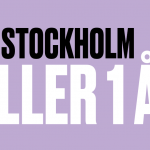 Syntolkning: Bild med texten FILM STOCKHOLM FYLLER 1 ÅR!
